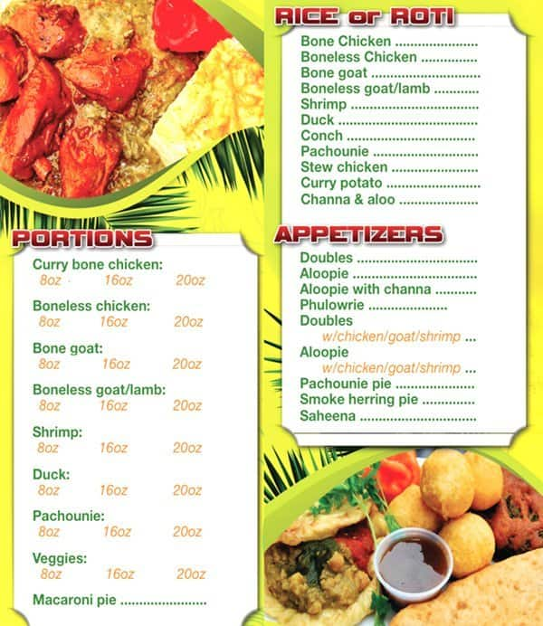 Menu de Radica’s Hot & Spicy