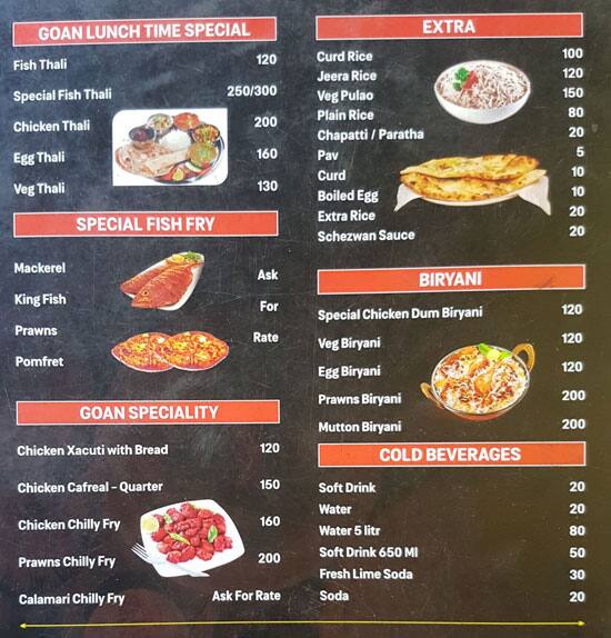 SANISH FOOD POINT menu