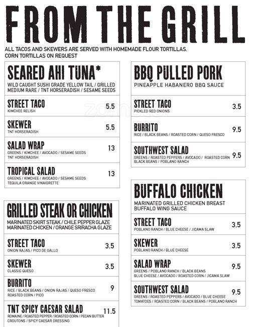 Tacos and Tequila a San Antonio Foto del Menu con Prezzi Urbanspoon