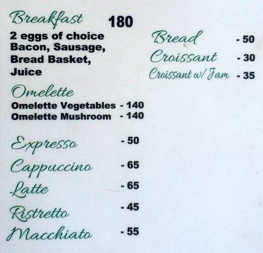 Carta de pizzería Ale Pasta Basta, Santa Fe