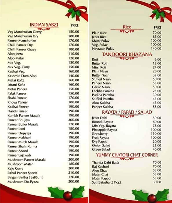 new rahul sweets and restaurants kanpur menu