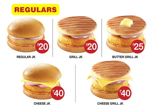 Jumboking Burger menu