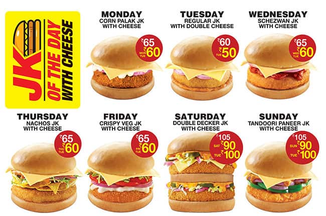 Jumboking Burger menu
