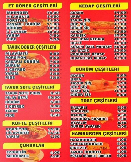 Yeni Kosem Bufe Menu Menu For Yeni Kosem Bufe Ferikoy Istanbul Yeni Kosem Bufe Menu Menu For Yeni Kosem Bufe Ferikoy Istanbul