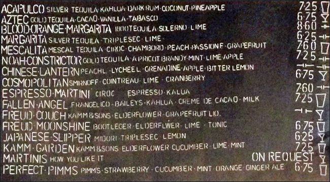 Freud menu