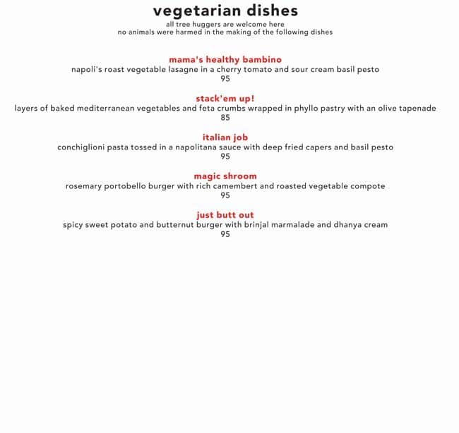 Menu at Fire & Ice! Restaurant, Cape Town