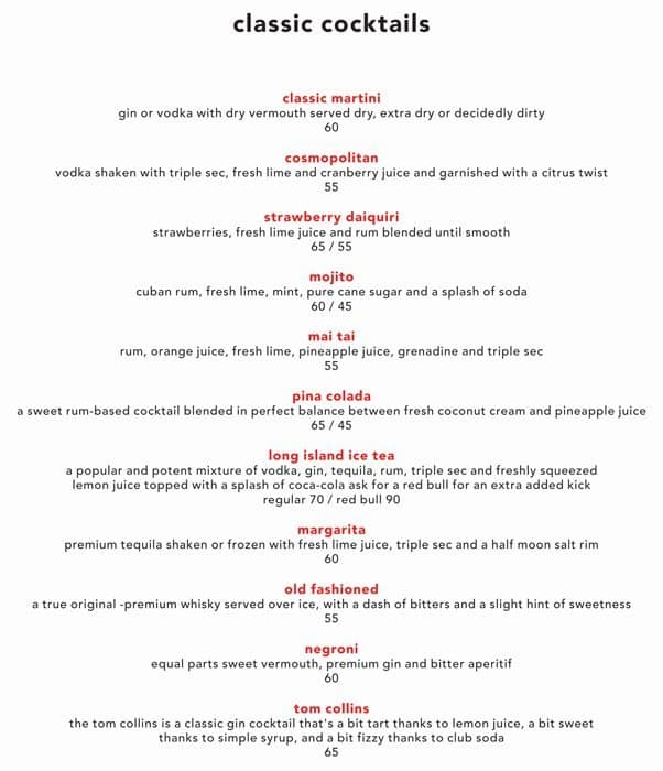 Menu at Fire & Ice! Restaurant, Cape Town