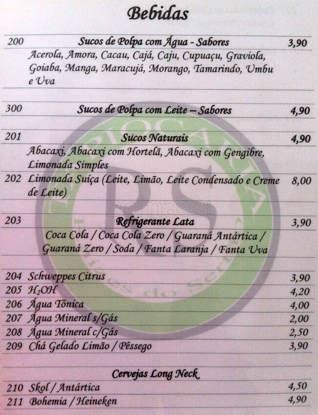 Tapiocaria Raízes do Sertão cardápio