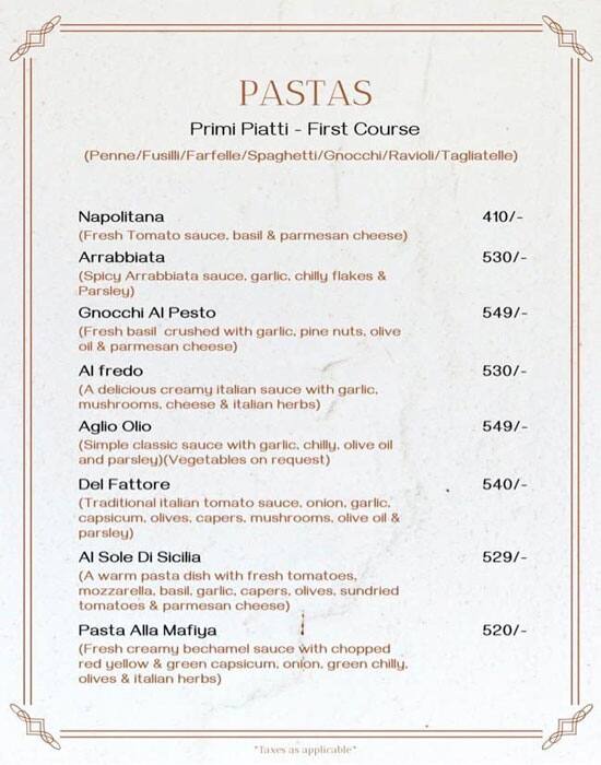 Doorbeen Restaurant menu