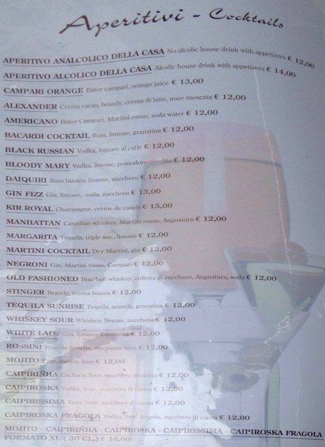 Menu di Tre Gazzelle Bistrot 