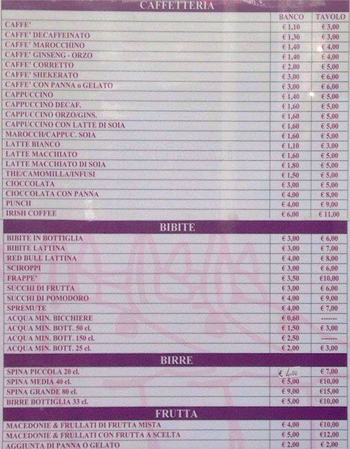 Menu di Tre Gazzelle Bistrot 