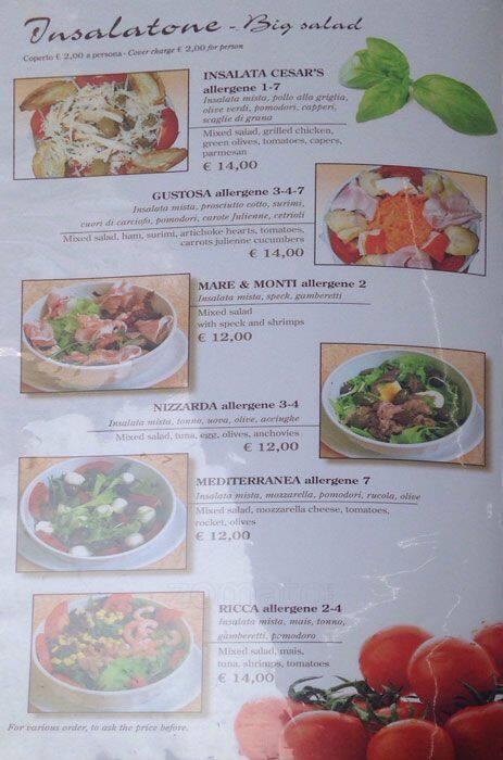 Menu di Tre Gazzelle Bistrot 