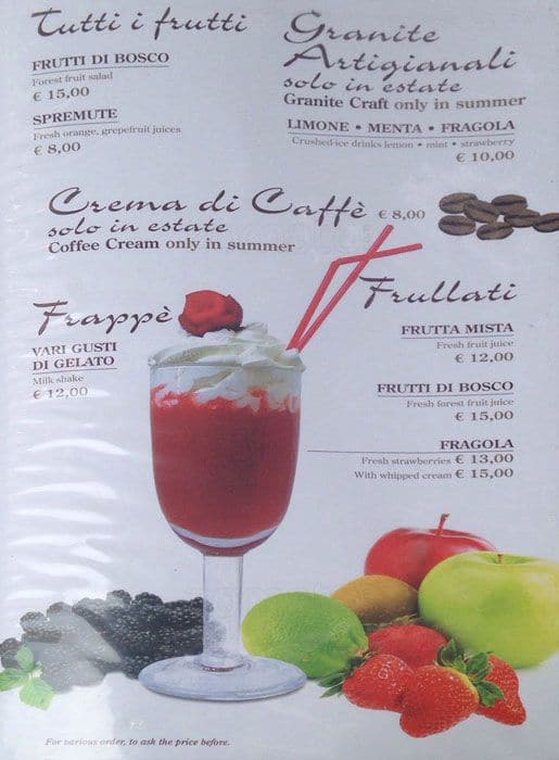 Menu di Tre Gazzelle Bistrot 