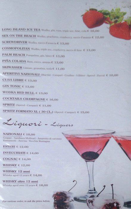Menu di Tre Gazzelle Bistrot 