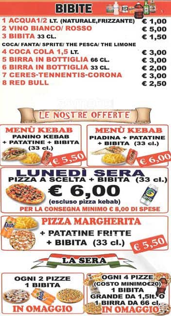 Menu di Pizzeria Monfalcone 