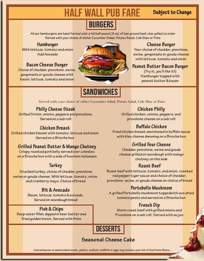 Half Wall Beer House Menu Menu For Half Wall Beer House DeLand   De79400c90b350b694f293e8cd43bc64 