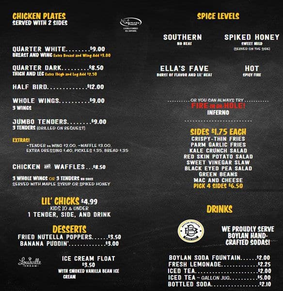 Joella’s Hot Chicken Menu - Urbanspoon/Zomato