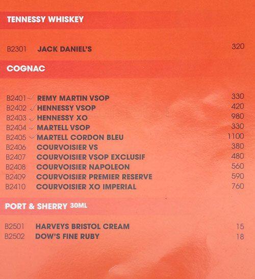 De THAI menu