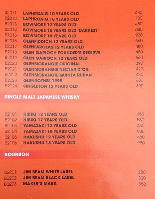 De THAI menu