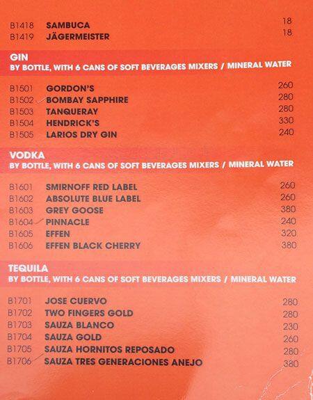 De THAI menu