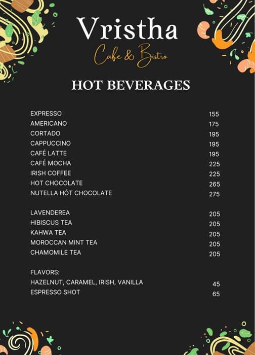 Menu of Vristha Cafe & Bistro, Bachupally, Hyderabad