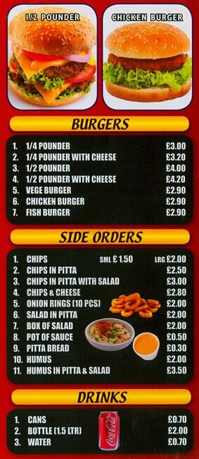 Charcoal Grill Express menu