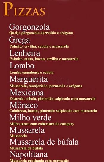 Pizzaria Fluvialle cardápio