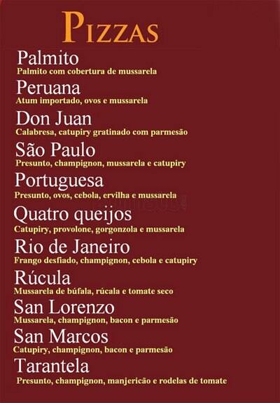 Pizzaria Fluvialle cardápio