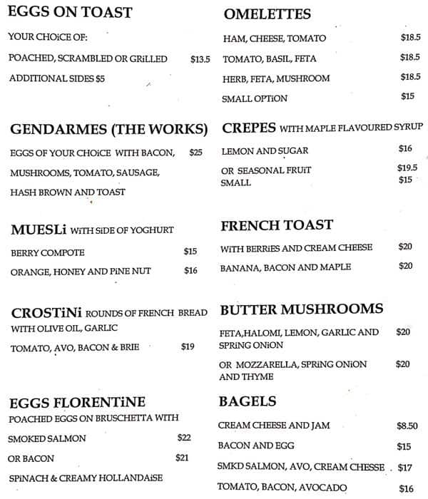 Cafe Monet Menu, Menu for Cafe Monet, Newmarket, Auckland - Menumania ...