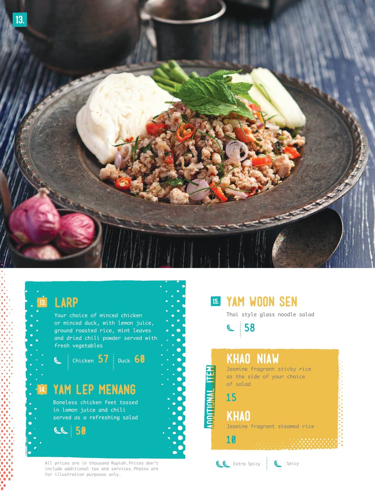 Menu at Tom Tom restaurant, Jakarta