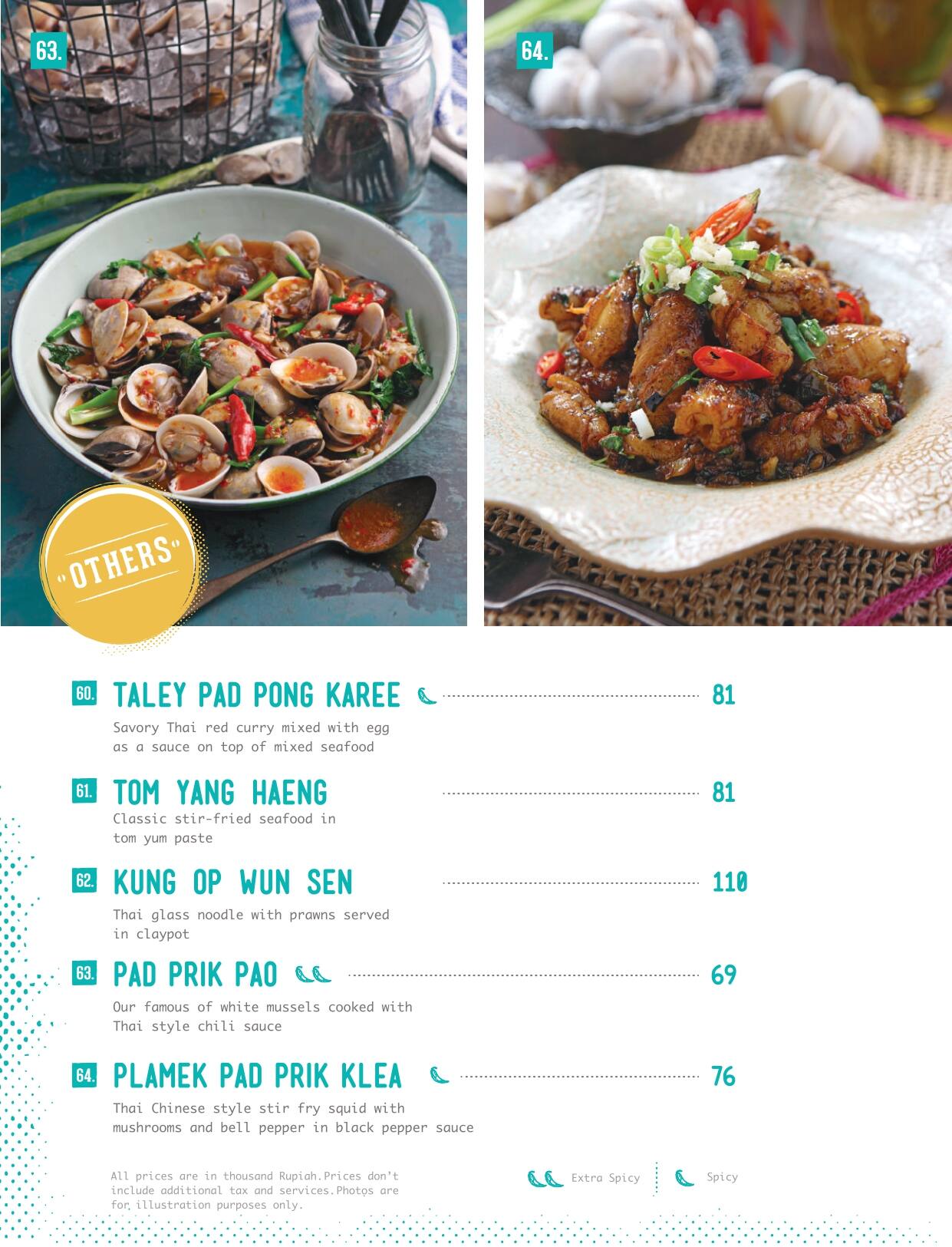 Menu at Tom Tom restaurant, Jakarta