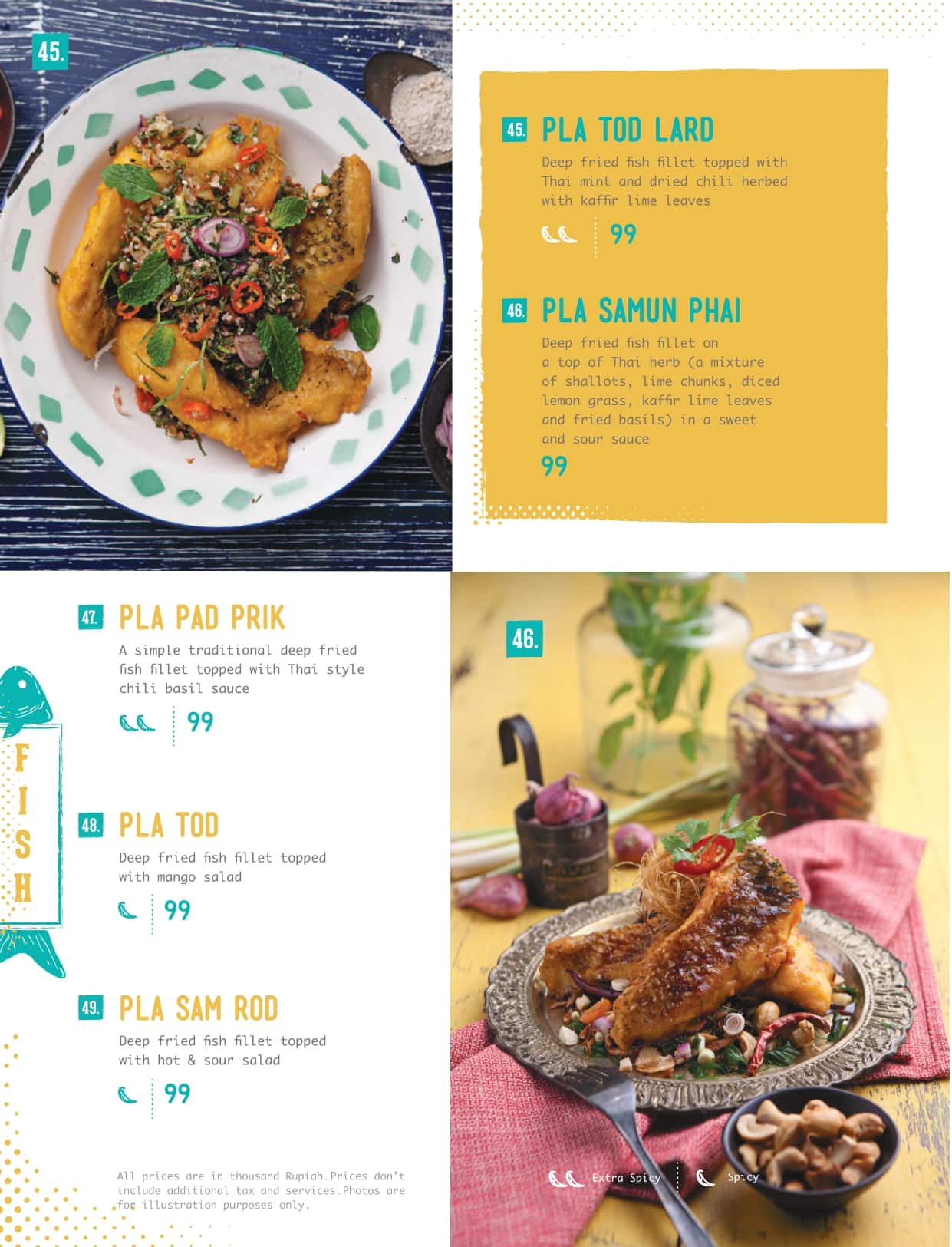 Menu at Tom Tom restaurant, Jakarta