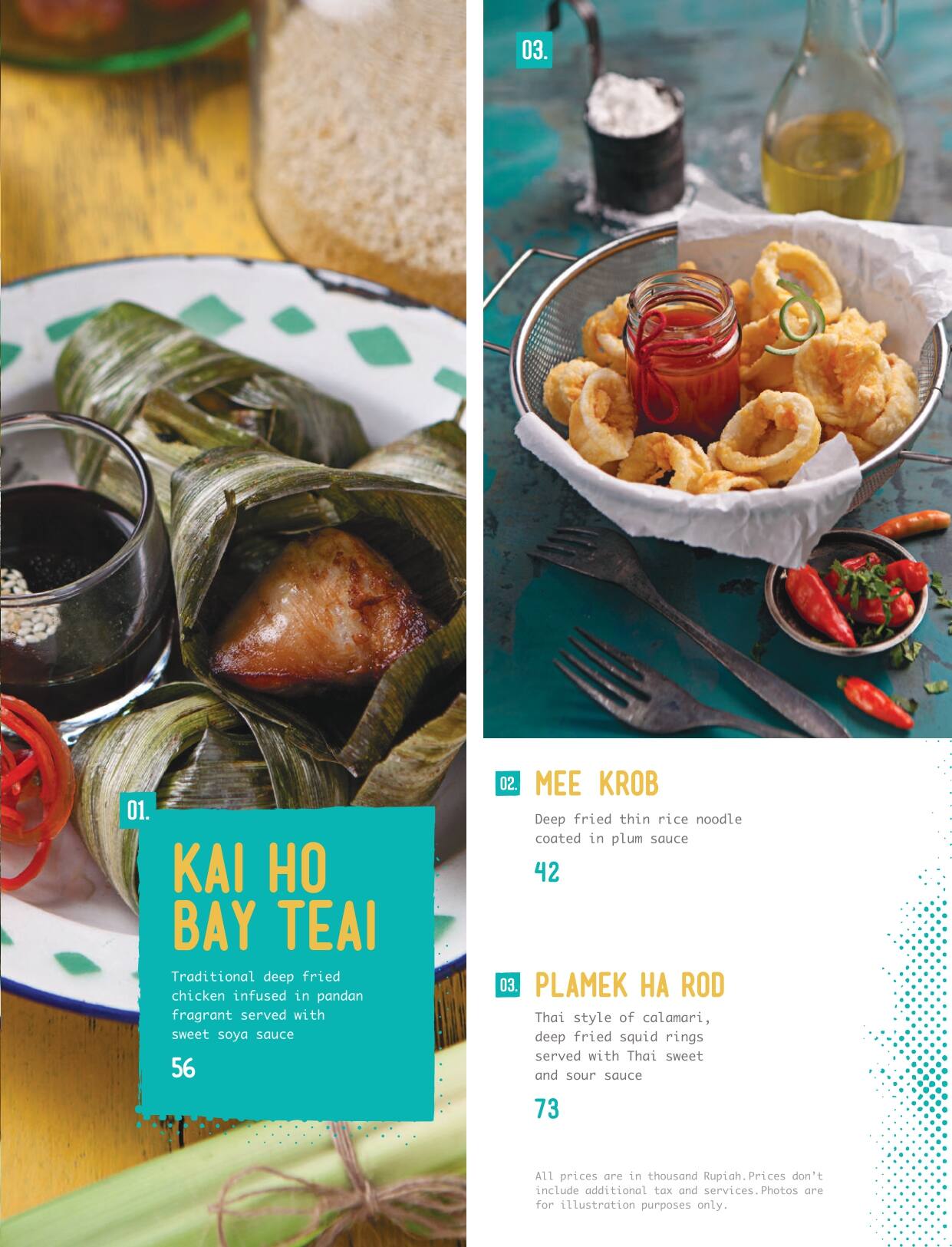 Menu at Tom Tom restaurant, Jakarta