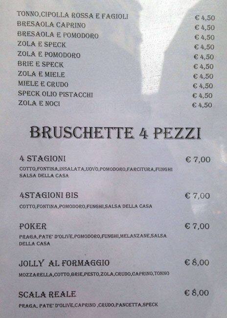 Menu di Visconti Bar 