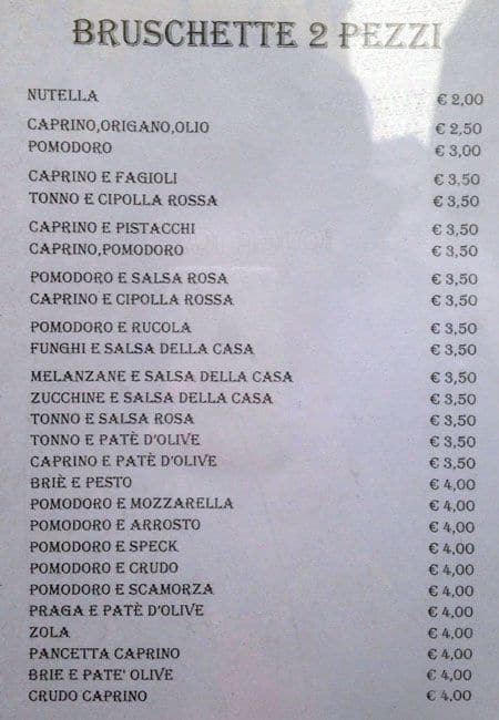 Menu di Visconti Bar 