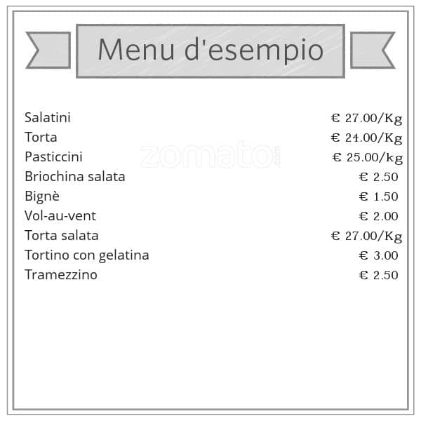 Menu di Gelateria Pasticceria L'Oeil et la Bouche 