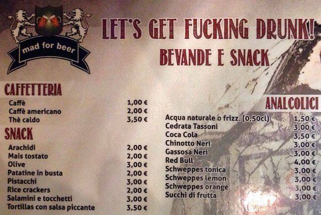 Menu di Mad for Beer 