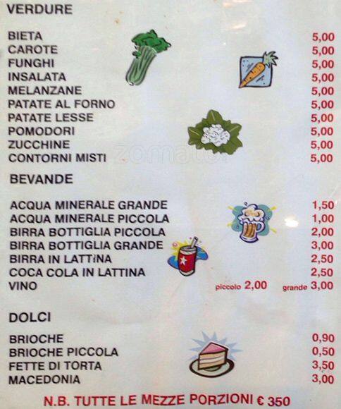 Menu di Le Sorelle 