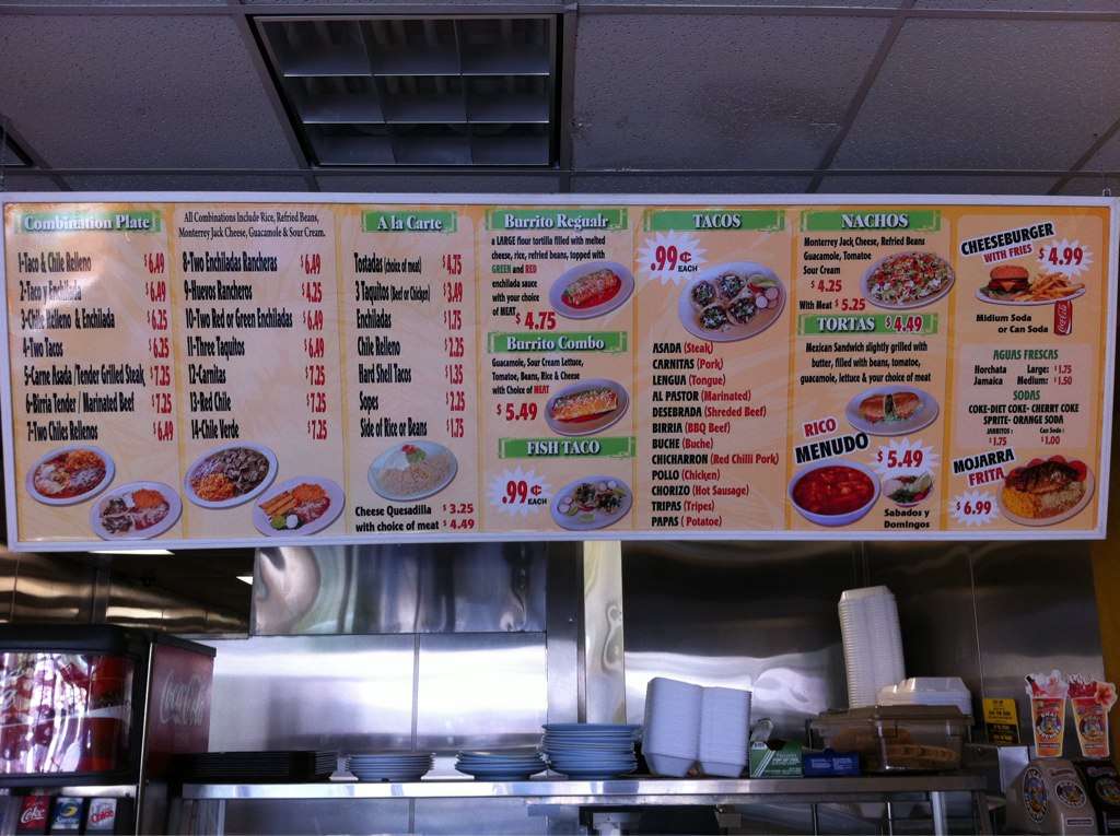 Rosarito Mexican Food Menu, Menu for Rosarito Mexican Food, Mid Central ...