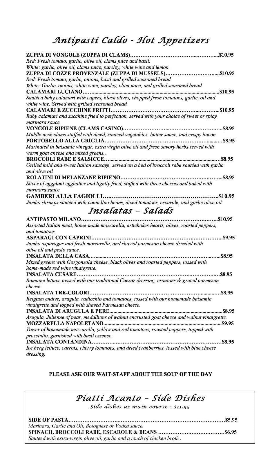 Menu at Portobello Cucina Italiana pub & bar, Jupiter