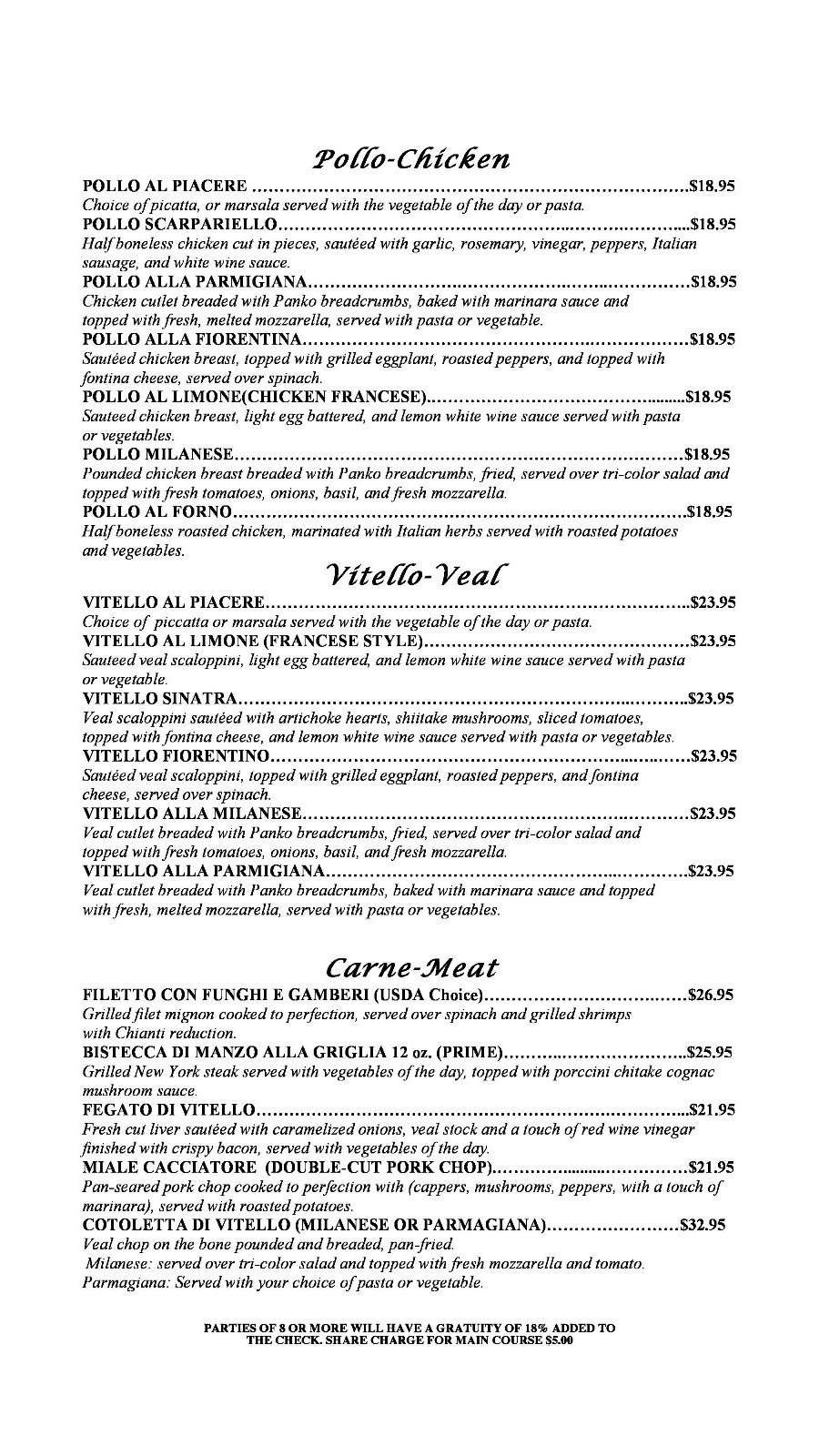 Menu at Portobello Cucina Italiana pub & bar, Jupiter