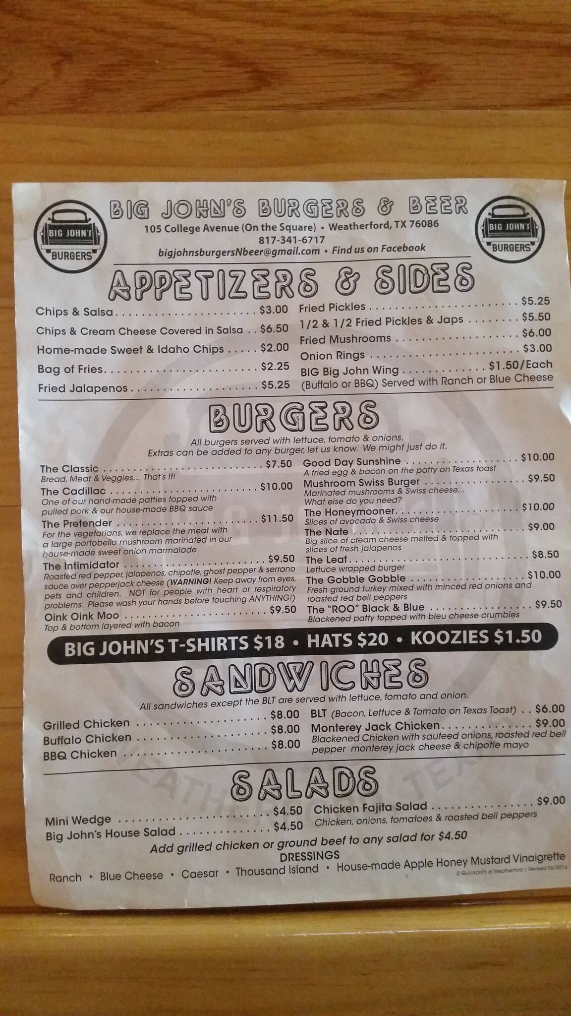 Big John's Burgers, Weatherford, Weatherford - Urbanspoon/Zomato