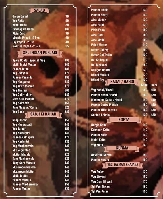 Spice Routes Kitchen Menu, Menu for Spice Routes Kitchen, Kharghar