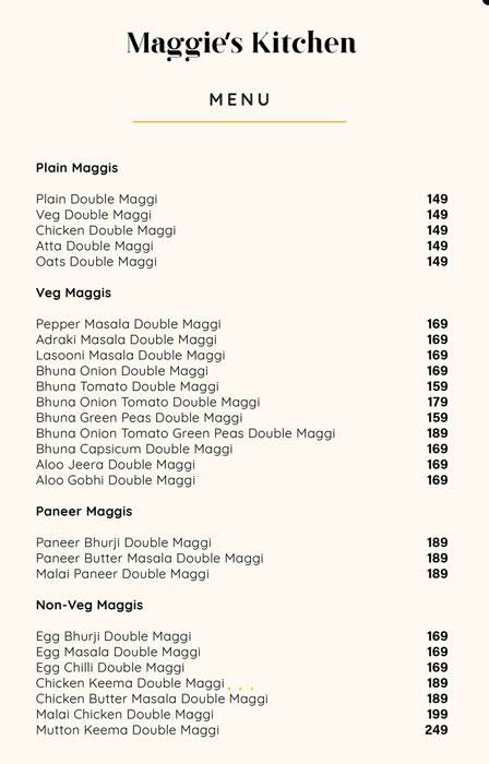 Maggie S Kitchen Menu Menu For Maggie S Kitchen Bommanahalli Bangalore
