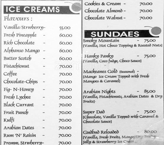 Cherry Square menu