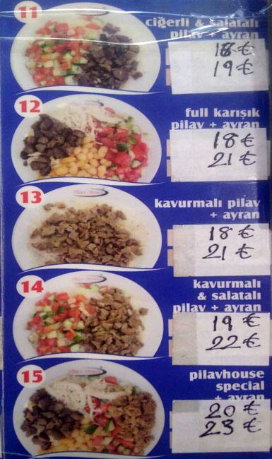 pilav house menu pilav house feneryolu istanbul icin menu