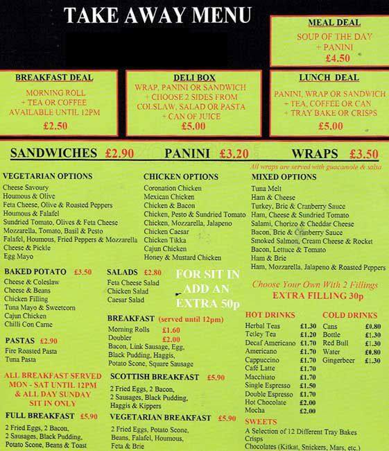 Fresco Menu, Menu for Fresco, Morningside, Edinburgh Zomato UK