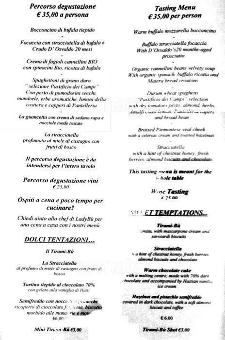 Menu di LadyBù 