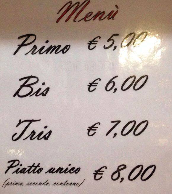 Menu di Prima o Poi Milano 