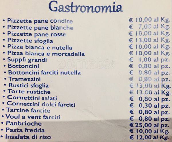 Menu di Pane E Dolci 